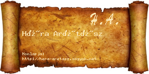 Héra Arétász névjegykártya